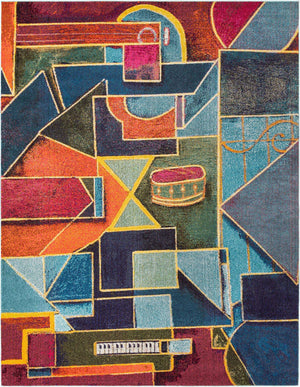 Multicolor 7' 10 x 10' Haerfest Rectangle Area Rug Abstract Super Colorful Modern Vivid Carpet for Unique Interior Design Room Decorating for Sale at Rug Engine