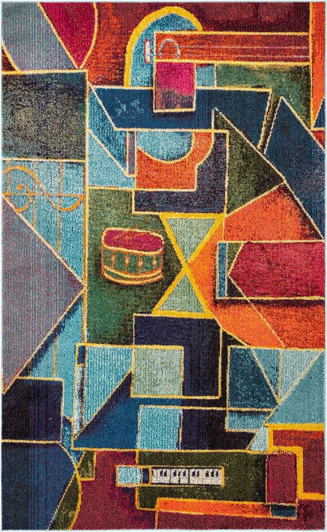 Multicolor 5' 3 x 8' Haerfest Rectangle Area Rug Abstract Super Colorful Modern Vivid Carpet for Unique Interior Design Room Decorating for Sale at Rug Engine
