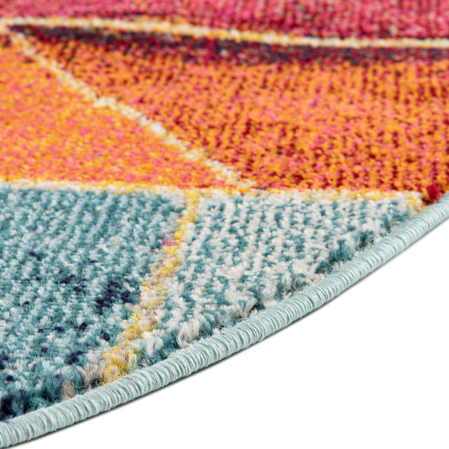 Multicolor 7' 10 x 7' 10 Haerfest Round Area Rug Abstract Super Colorful Modern Vivid Carpet for Unique Interior Design Room Decorating for Sale at Rug Engine