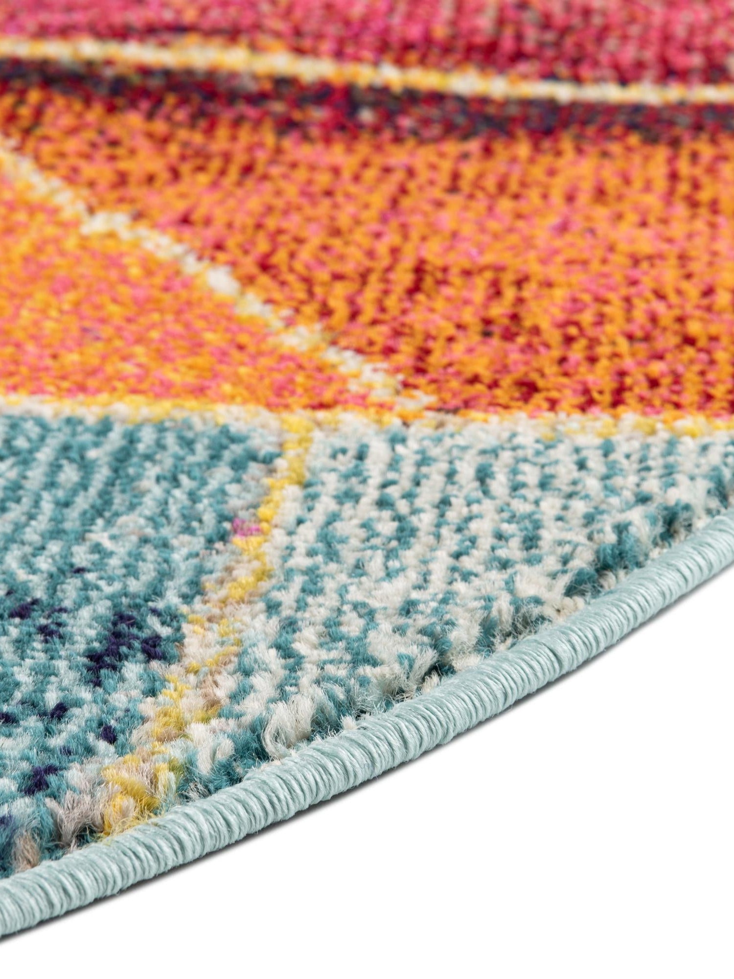 Multicolor 5' 3 x 5' 3 Haerfest Round Area Rug Abstract Super Colorful Modern Vivid Carpet for Unique Interior Design Room Decorating for Sale at Rug Engine
