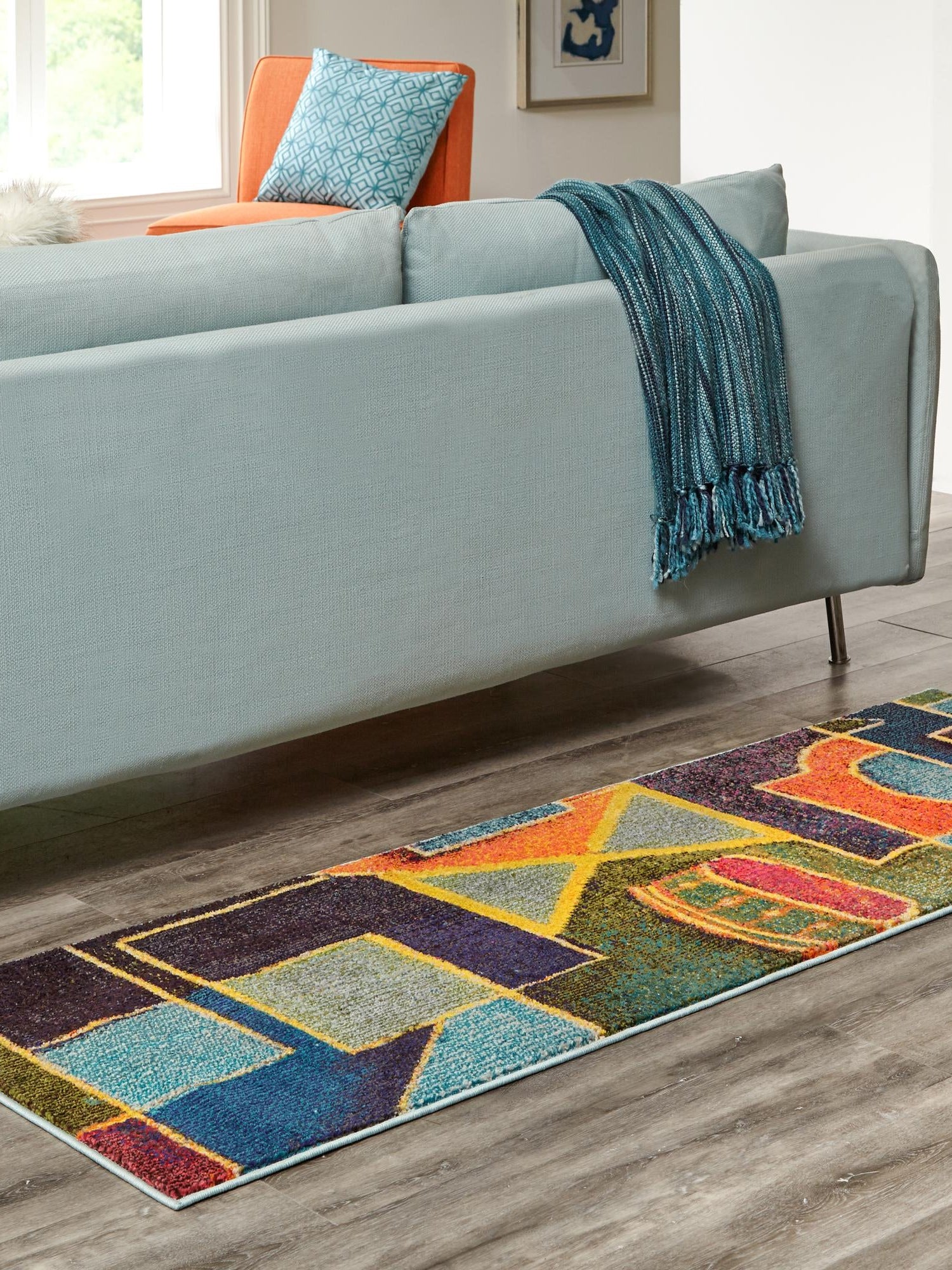 Multicolor 2' x 8' Haerfest Runner Area Rug Abstract Super Colorful Modern Vivid Carpet for Unique Interior Design Room Decorating for Sale at Rug Engine