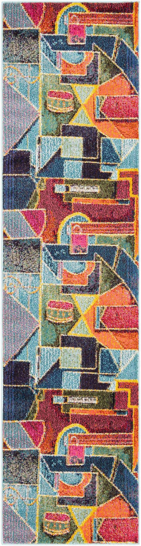 Multicolor 2' x 8' Haerfest Runner Area Rug Abstract Super Colorful Modern Vivid Carpet for Unique Interior Design Room Decorating for Sale at Rug Engine