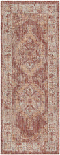 Rust Red 2' x 5' 3 Outdoor Traditional Runner Area Rug Weather Resistant for Patio, Deck, Terrace, Balcony, Porch Classical Design Outside Carpet for Sale at Rug Engine