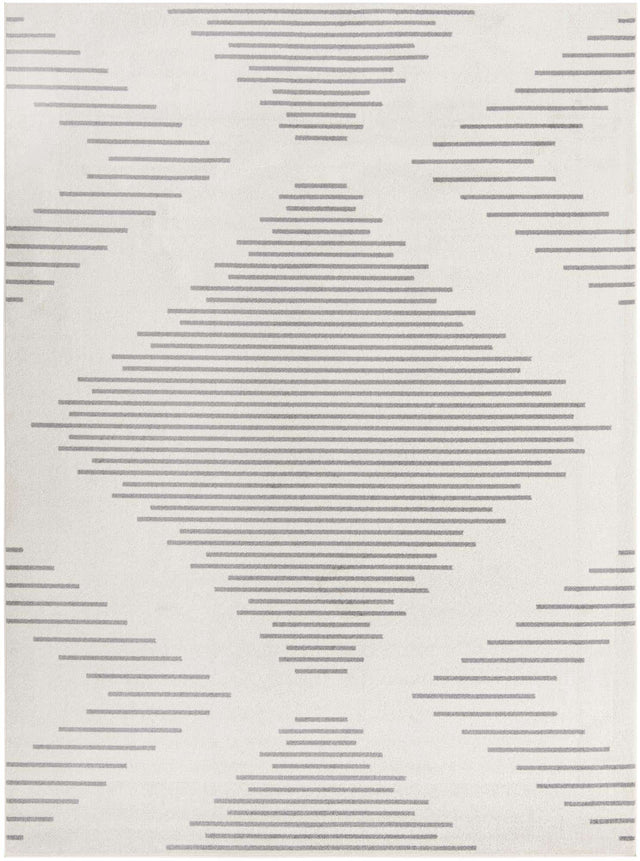 Ivory and Gray 10' x 13' 1 Kai Rectangle Area Rug Easy Clean 100% Polypropylene With Cotton Backing Modern Geometric Carpet for Living, Dining, Office, Bedroom for Sale at Rug Engine