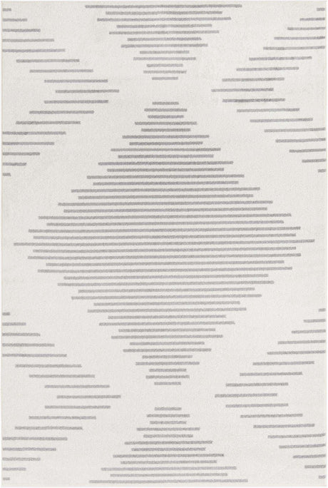 Ivory and Gray 6' 1 x 9' Kai Rectangle Area Rug Easy Clean 100% Polypropylene With Cotton Backing Modern Geometric Carpet for Living, Dining, Office, Bedroom for Sale at Rug Engine