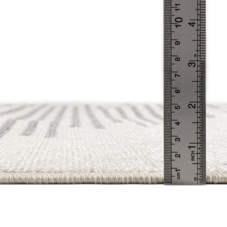 Ivory and Gray 7' 10 x 10' Kai Rectangle Area Rug Easy Clean 100% Polypropylene With Cotton Backing Modern Geometric Carpet for Living, Dining, Office, Bedroom for Sale at Rug Engine