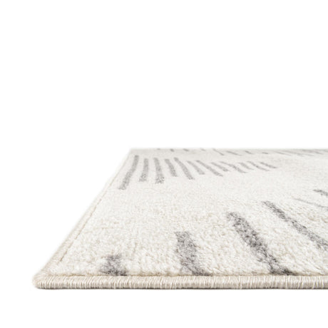 Ivory and Gray 7' 10 x 10' Kai Rectangle Area Rug Easy Clean 100% Polypropylene With Cotton Backing Modern Geometric Carpet for Living, Dining, Office, Bedroom for Sale at Rug Engine