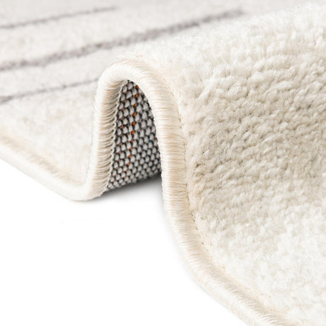 Ivory and Gray 4' 1 x 6' 1 Kai Rectangle Area Rug Easy Clean 100% Polypropylene With Cotton Backing Modern Geometric Carpet for Living, Dining, Office, Bedroom for Sale at Rug Engine