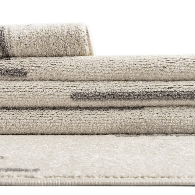 Ivory and Gray 2' x 3' 1 Kai Rectangle Area Rug Easy Clean 100% Polypropylene With Cotton Backing Modern Geometric Carpet for Living, Dining, Office, Bedroom for Sale at Rug Engine