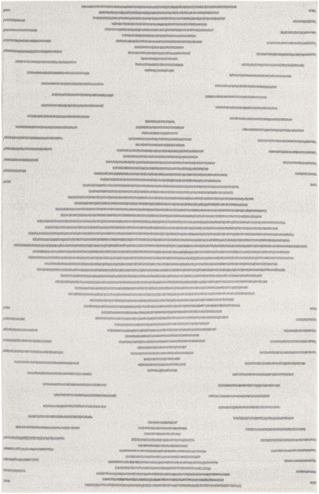 Ivory and Gray 5' 3 x 8' Kai Rectangle Area Rug Easy Clean 100% Polypropylene With Cotton Backing Modern Geometric Carpet for Living, Dining, Office, Bedroom for Sale at Rug Engine