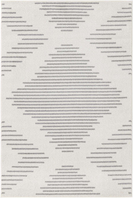 Ivory and Gray 4' 1 x 6' 1 Kai Rectangle Area Rug Easy Clean 100% Polypropylene With Cotton Backing Modern Geometric Carpet for Living, Dining, Office, Bedroom for Sale at Rug Engine