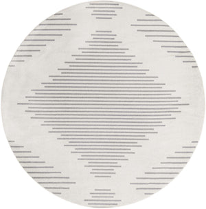 Ivory and Gray 10' x 10' Kai Round Area Rug Easy Clean 100% Polypropylene With Cotton Backing Modern Geometric Carpet for Living, Dining, Office, Bedroom for Sale at Rug Engine