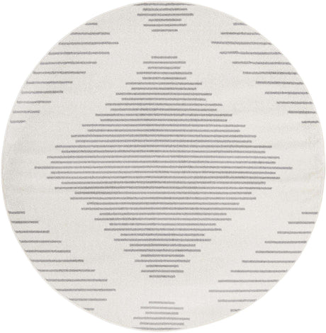 Ivory and Gray 6' 1 x 6' 1 Kai Round Area Rug Easy Clean 100% Polypropylene With Cotton Backing Modern Geometric Carpet for Living, Dining, Office, Bedroom for Sale at Rug Engine