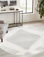 Ivory and Gray 10' x 10' Kai Round Area Rug Easy Clean 100% Polypropylene With Cotton Backing Modern Geometric Carpet for Living, Dining, Office, Bedroom for Sale at Rug Engine