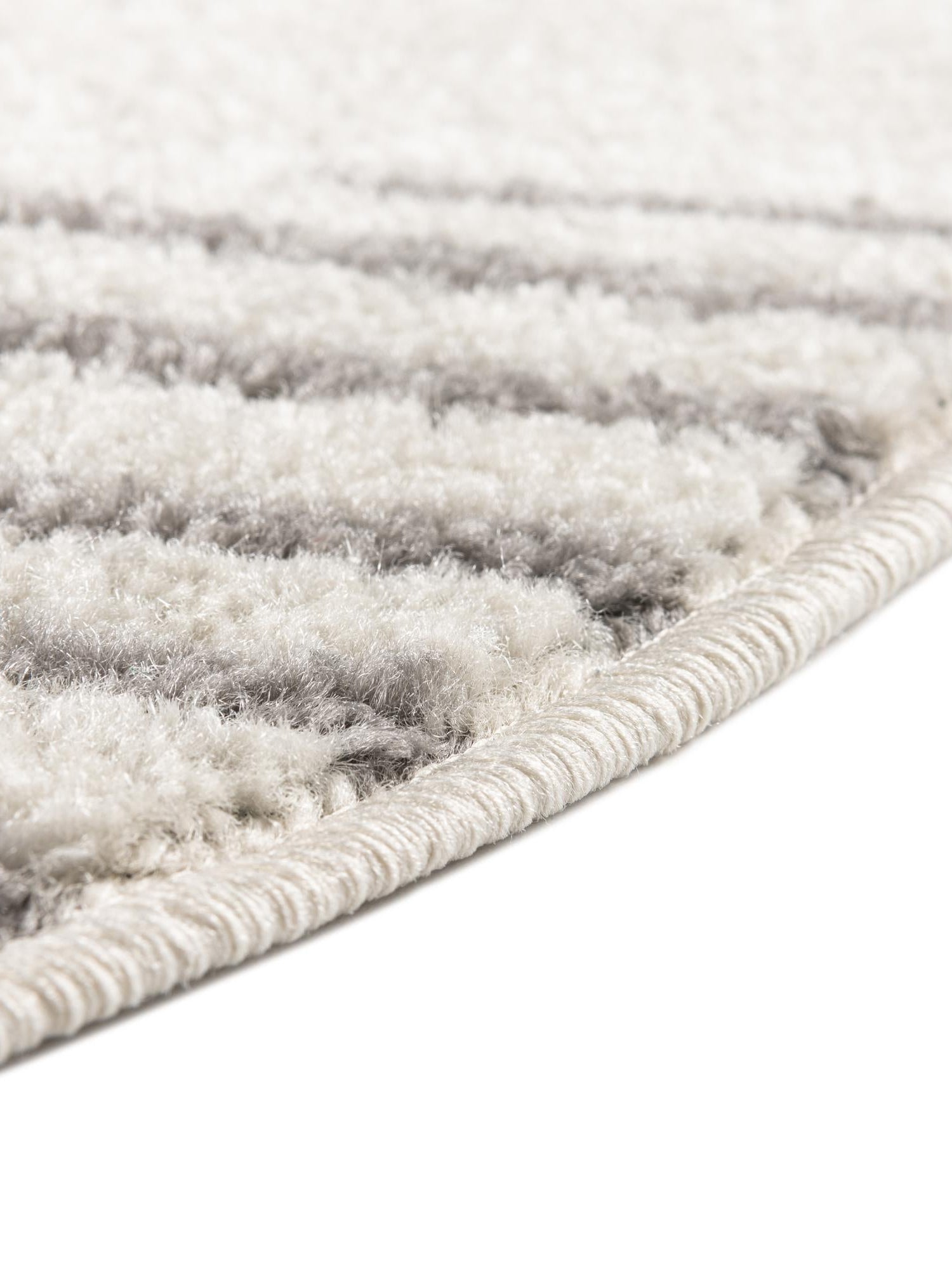 Ivory and Gray 4' 1 x 4' 1 Kai Round Area Rug Easy Clean 100% Polypropylene With Cotton Backing Modern Geometric Carpet for Living, Dining, Office, Bedroom for Sale at Rug Engine