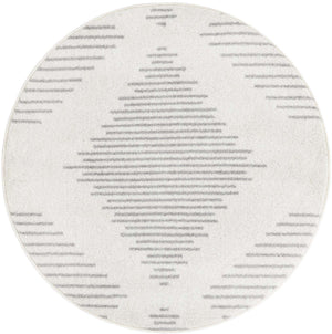Ivory and Gray 3' 1 x 3' 1 Kai Round Area Rug Easy Clean 100% Polypropylene With Cotton Backing Modern Geometric Carpet for Living, Dining, Office, Bedroom for Sale at Rug Engine