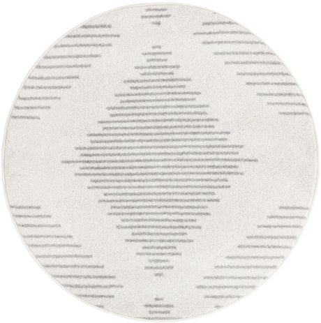 Ivory and Gray 3' 1 x 3' 1 Kai Round Area Rug Easy Clean 100% Polypropylene With Cotton Backing Modern Geometric Carpet for Living, Dining, Office, Bedroom for Sale at Rug Engine