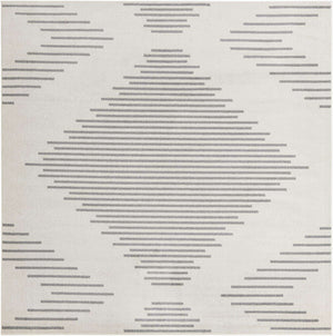 Ivory and Gray 10' x 10' Kai Square Area Rug Easy Clean 100% Polypropylene With Cotton Backing Modern Geometric Carpet for Living, Dining, Office, Bedroom for Sale at Rug Engine