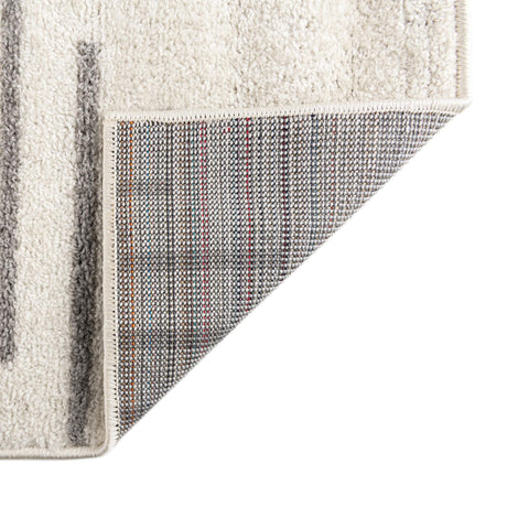 Ivory and Gray 5' 3 x 5' 3 Kai Square Area Rug Easy Clean 100% Polypropylene With Cotton Backing Modern Geometric Carpet for Living, Dining, Office, Bedroom for Sale at Rug Engine