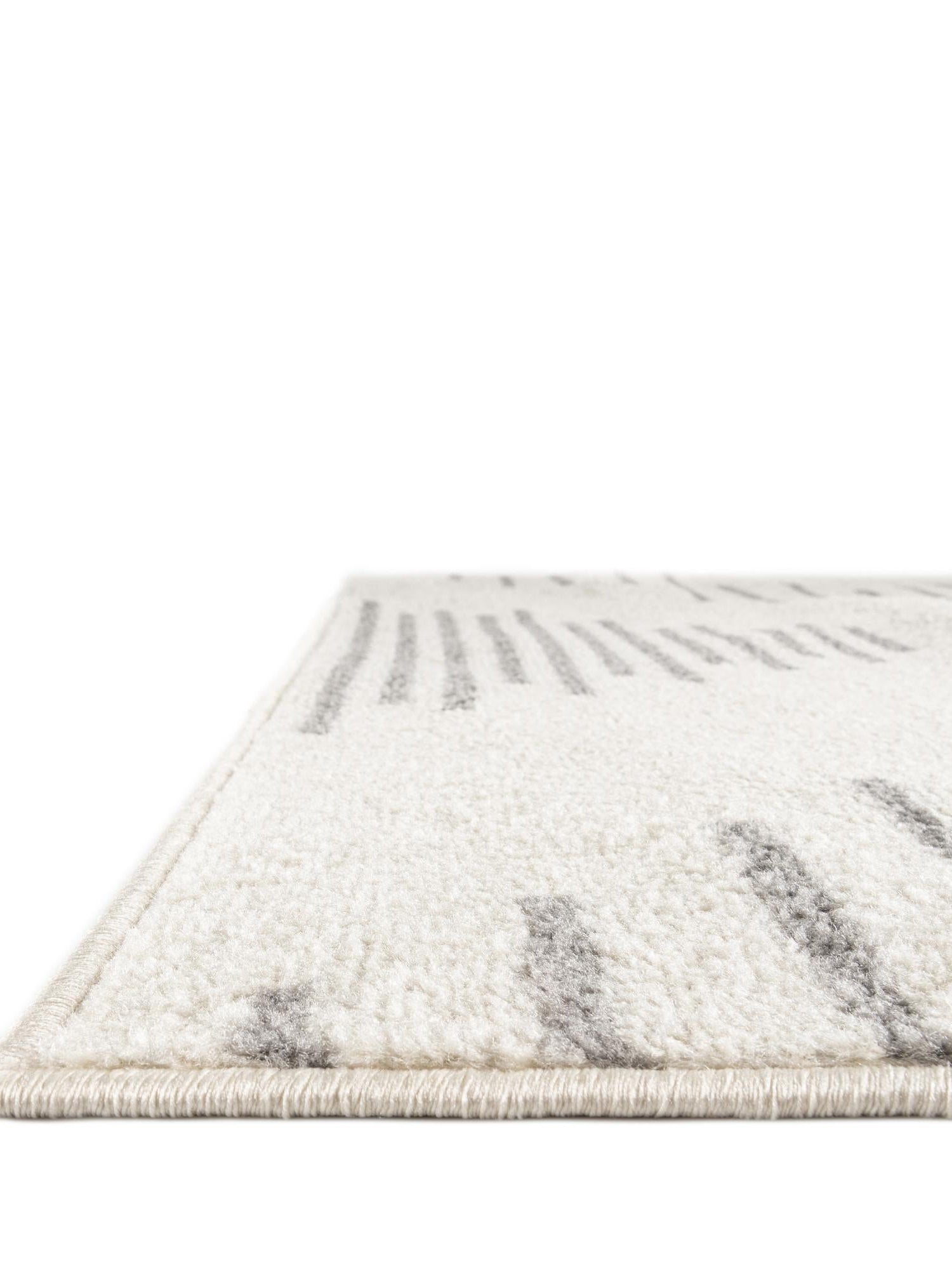 Ivory and Gray 3' 3 x 12' Kai Runner Area Rug Easy Clean 100% Polypropylene With Cotton Backing Modern Geometric Carpet for Living, Dining, Office, Bedroom for Sale at Rug Engine