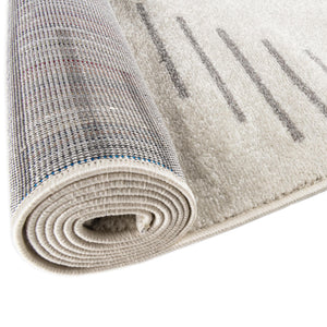 Ivory and Gray 3' 3 x 14' 1 Kai Runner Area Rug Easy Clean 100% Polypropylene With Cotton Backing Modern Geometric Carpet for Living, Dining, Office, Bedroom for Sale at Rug Engine
