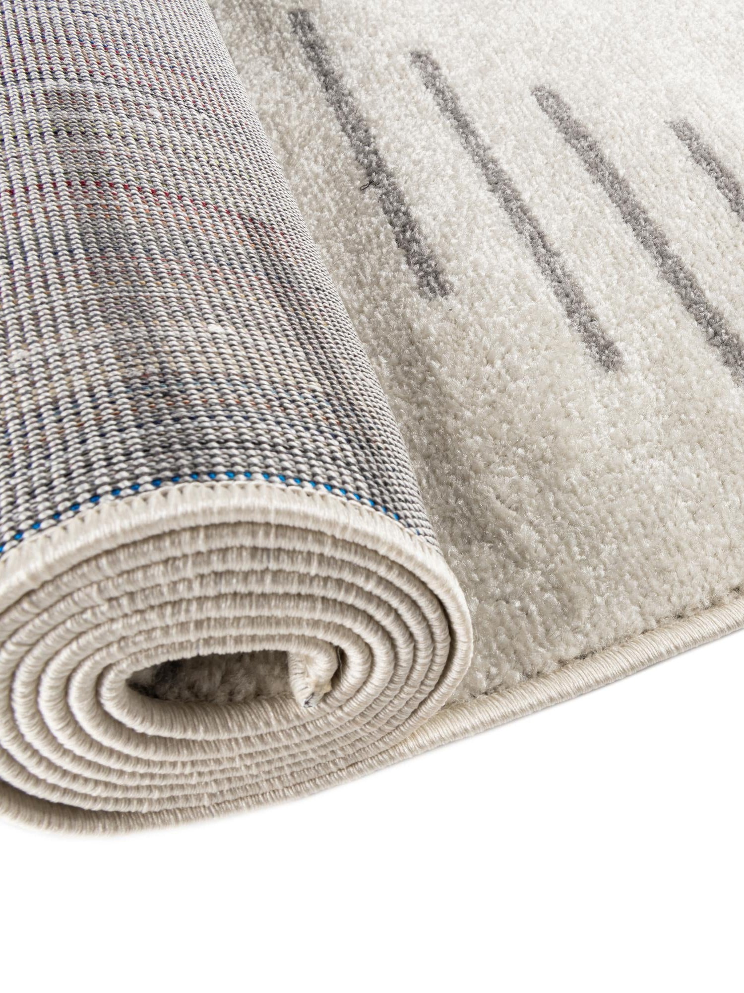Ivory and Gray 3' 3 x 12' Kai Runner Area Rug Easy Clean 100% Polypropylene With Cotton Backing Modern Geometric Carpet for Living, Dining, Office, Bedroom for Sale at Rug Engine