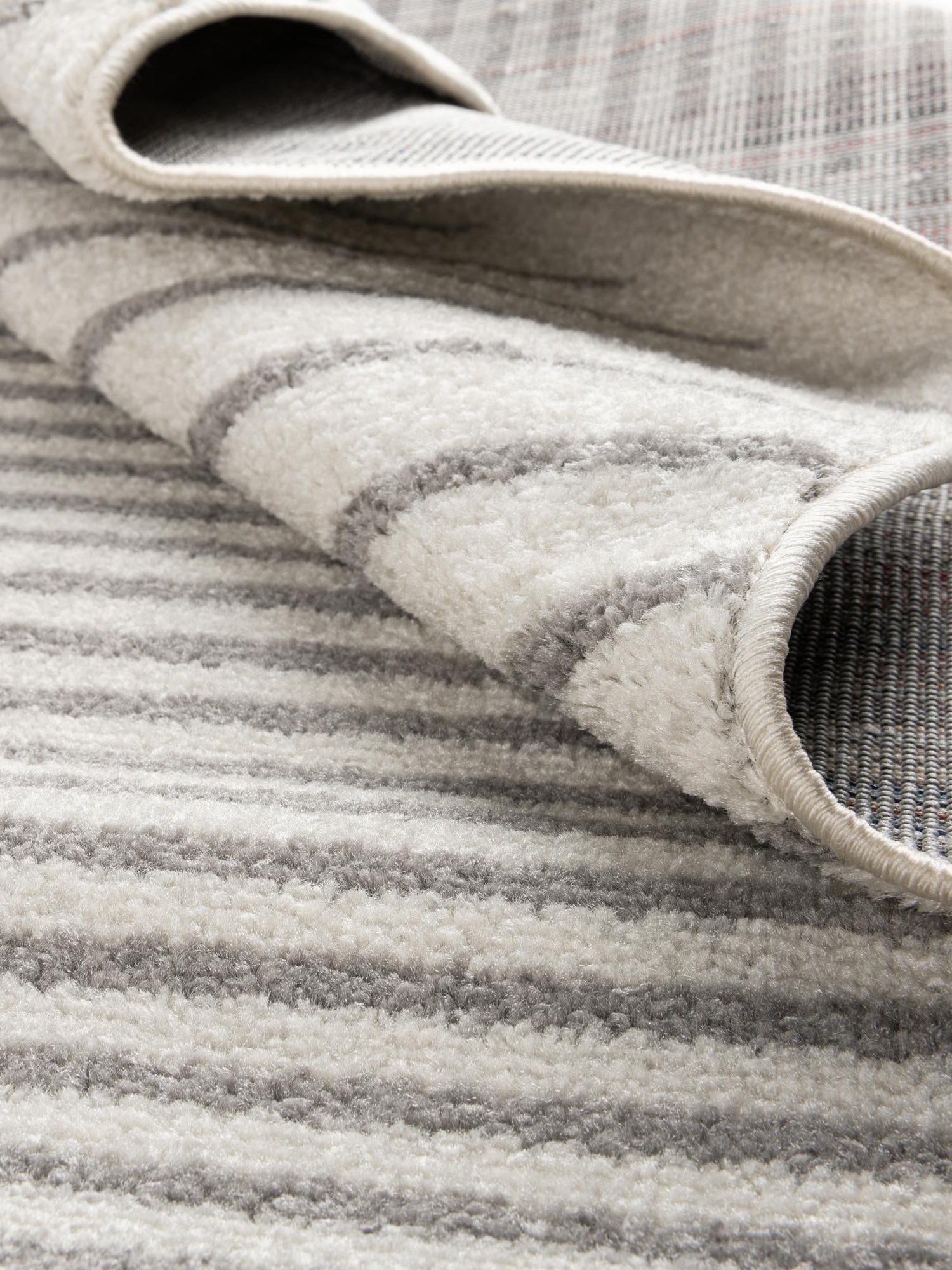 Ivory and Gray 3' 3 x 12' Kai Runner Area Rug Easy Clean 100% Polypropylene With Cotton Backing Modern Geometric Carpet for Living, Dining, Office, Bedroom for Sale at Rug Engine