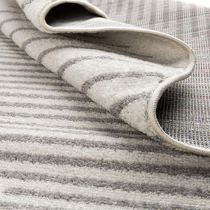 Ivory and Gray 3' 3 x 12' Kai Runner Area Rug Easy Clean 100% Polypropylene With Cotton Backing Modern Geometric Carpet for Living, Dining, Office, Bedroom for Sale at Rug Engine