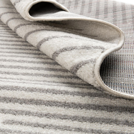 Ivory and Gray 3' 3 x 12' Kai Runner Area Rug Easy Clean 100% Polypropylene With Cotton Backing Modern Geometric Carpet for Living, Dining, Office, Bedroom for Sale at Rug Engine