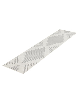 Ivory and Gray 2' 7 x 8' Kai Runner Area Rug Easy Clean 100% Polypropylene With Cotton Backing Modern Geometric Carpet for Living, Dining, Office, Bedroom for Sale at Rug Engine
