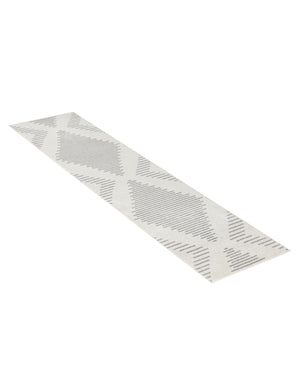 Ivory and Gray 2' 7 x 8' Kai Runner Area Rug Easy Clean 100% Polypropylene With Cotton Backing Modern Geometric Carpet for Living, Dining, Office, Bedroom for Sale at Rug Engine