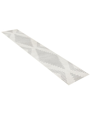 Ivory and Gray 2' 7 x 10' Kai Runner Area Rug Easy Clean 100% Polypropylene With Cotton Backing Modern Geometric Carpet for Living, Dining, Office, Bedroom for Sale at Rug Engine