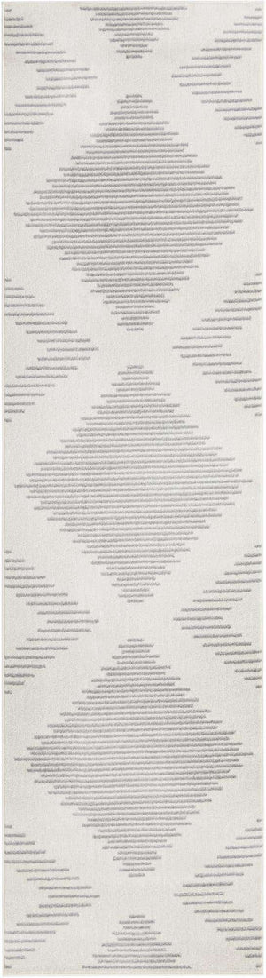 Ivory and Gray 3' 3 x 12' Kai Runner Area Rug Easy Clean 100% Polypropylene With Cotton Backing Modern Geometric Carpet for Living, Dining, Office, Bedroom for Sale at Rug Engine