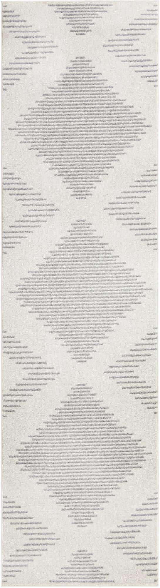 Ivory and Gray 3' 3 x 12' Kai Runner Area Rug Easy Clean 100% Polypropylene With Cotton Backing Modern Geometric Carpet for Living, Dining, Office, Bedroom for Sale at Rug Engine