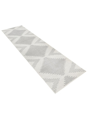 Ivory and Gray 3' 3 x 14' 1 Kai Runner Area Rug Easy Clean 100% Polypropylene With Cotton Backing Modern Geometric Carpet for Living, Dining, Office, Bedroom for Sale at Rug Engine