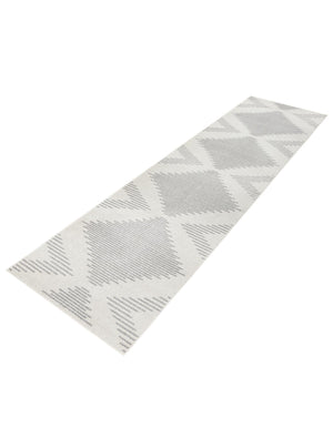 Ivory and Gray 3' 3 x 14' 1 Kai Runner Area Rug Easy Clean 100% Polypropylene With Cotton Backing Modern Geometric Carpet for Living, Dining, Office, Bedroom for Sale at Rug Engine
