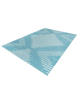 Light Blue 10' x 13' 1 Kai Rectangle Area Rug Easy Clean 100% Polypropylene With Cotton Backing Modern Geometric Carpet for Living, Dining, Office, Bedroom for Sale at Rug Engine