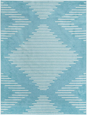Light Blue 10' x 13' 1 Kai Rectangle Area Rug Easy Clean 100% Polypropylene With Cotton Backing Modern Geometric Carpet for Living, Dining, Office, Bedroom for Sale at Rug Engine