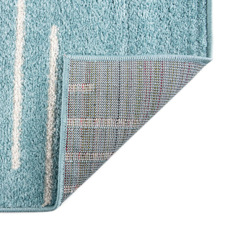 Light Blue 9' x 12' Kai Rectangle Area Rug Easy Clean 100% Polypropylene With Cotton Backing Modern Geometric Carpet for Living, Dining, Office, Bedroom for Sale at Rug Engine