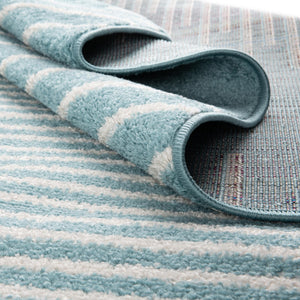 Light Blue 9' x 12' Kai Rectangle Area Rug Easy Clean 100% Polypropylene With Cotton Backing Modern Geometric Carpet for Living, Dining, Office, Bedroom for Sale at Rug Engine