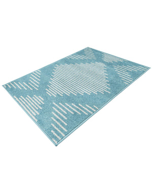 Light Blue 2' x 3' 1 Kai Rectangle Area Rug Easy Clean 100% Polypropylene With Cotton Backing Modern Geometric Carpet for Living, Dining, Office, Bedroom for Sale at Rug Engine