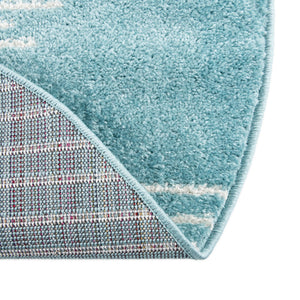 Light Blue 10' x 10' Kai Round Area Rug Easy Clean 100% Polypropylene With Cotton Backing Modern Geometric Carpet for Living, Dining, Office, Bedroom for Sale at Rug Engine