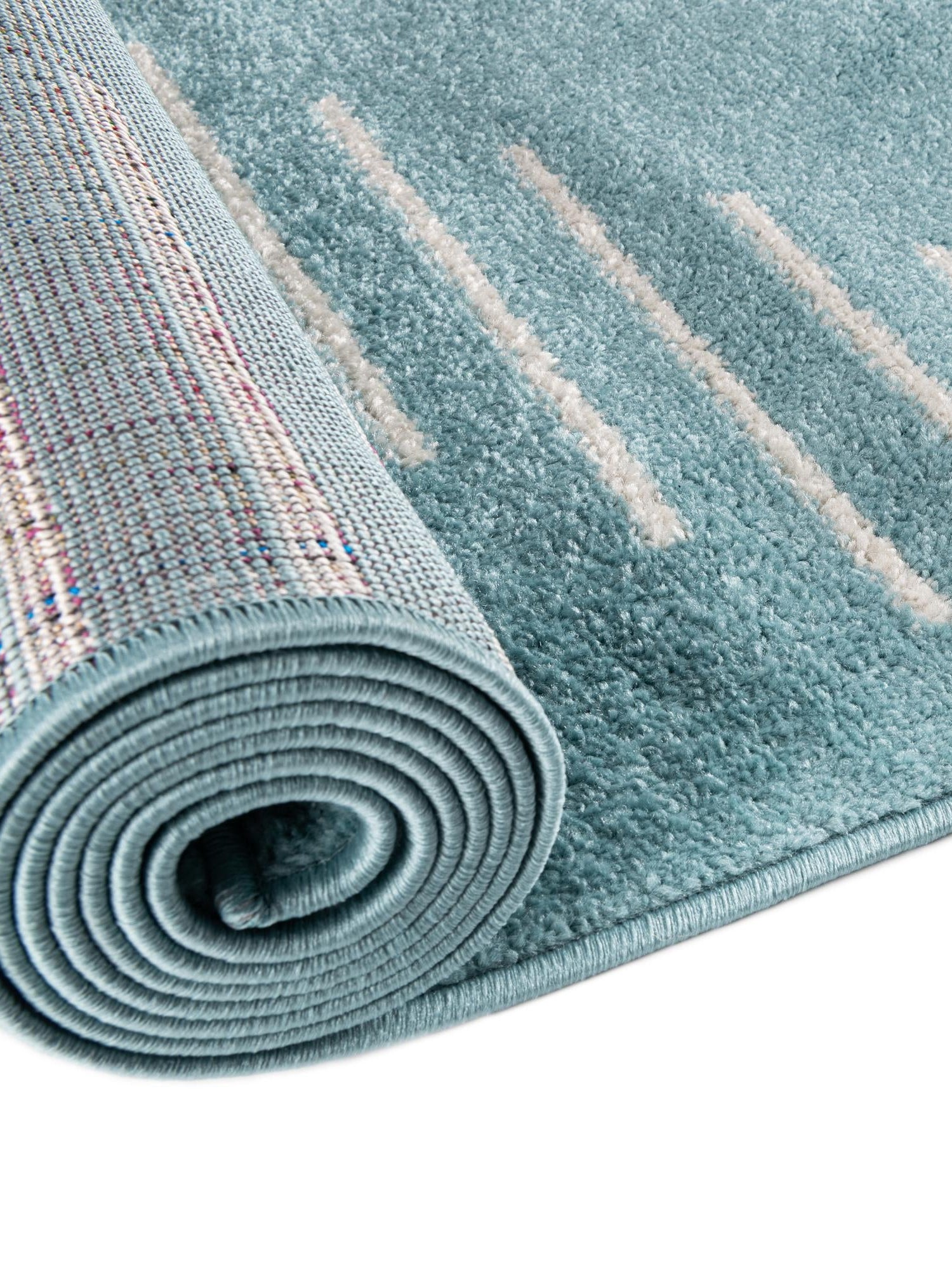 Light Blue 10' x 10' Kai Round Area Rug Easy Clean 100% Polypropylene With Cotton Backing Modern Geometric Carpet for Living, Dining, Office, Bedroom for Sale at Rug Engine