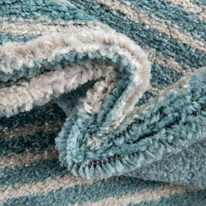 Light Blue 7' 1 x 7' 1 Kai Square Area Rug Easy Clean 100% Polypropylene With Cotton Backing Modern Geometric Carpet for Living, Dining, Office, Bedroom for Sale at Rug Engine