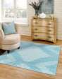 Light Blue 5' 3 x 5' 3 Kai Square Area Rug Easy Clean 100% Polypropylene With Cotton Backing Modern Geometric Carpet for Living, Dining, Office, Bedroom for Sale at Rug Engine