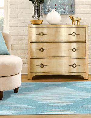 Light Blue 10' x 10' Kai Square Area Rug Easy Clean 100% Polypropylene With Cotton Backing Modern Geometric Carpet for Living, Dining, Office, Bedroom for Sale at Rug Engine