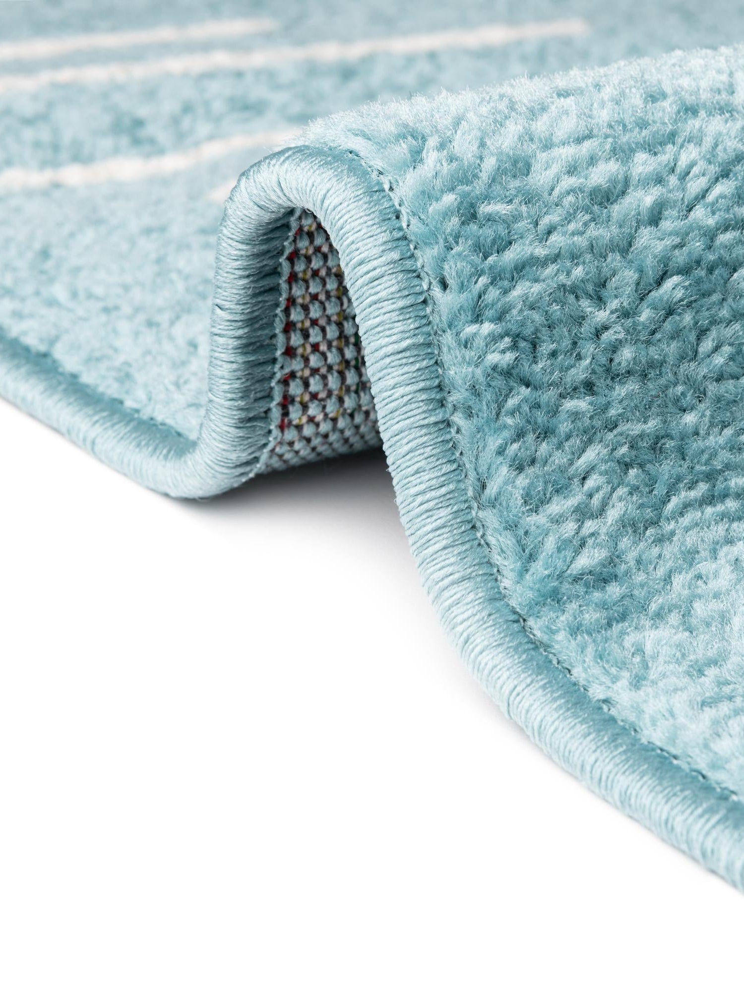 Light Blue 2' x 5' 3 Kai Runner Area Rug Easy Clean 100% Polypropylene With Cotton Backing Modern Geometric Carpet for Living, Dining, Office, Bedroom for Sale at Rug Engine