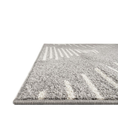 Gray and Ivory 9' x 12' Kai Rectangle Area Rug Easy Clean 100% Polypropylene With Cotton Backing Modern Geometric Carpet for Living, Dining, Office, Bedroom for Sale at Rug Engine