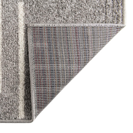 Gray and Ivory 5' 3 x 8' Kai Rectangle Area Rug Easy Clean 100% Polypropylene With Cotton Backing Modern Geometric Carpet for Living, Dining, Office, Bedroom for Sale at Rug Engine