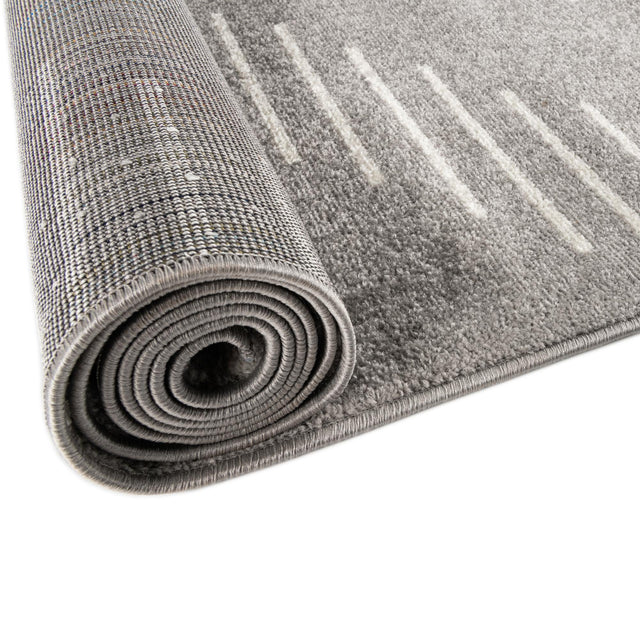 Gray and Ivory 9' x 12' Kai Rectangle Area Rug Easy Clean 100% Polypropylene With Cotton Backing Modern Geometric Carpet for Living, Dining, Office, Bedroom for Sale at Rug Engine